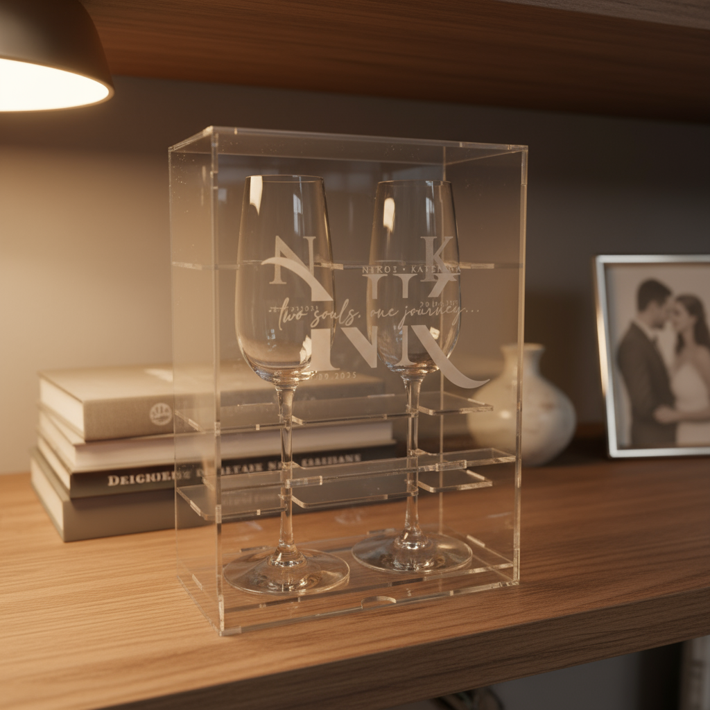 Ποτήρια σαμπάνιας με Custom χάραξη - Σετ 2 τεμάχια