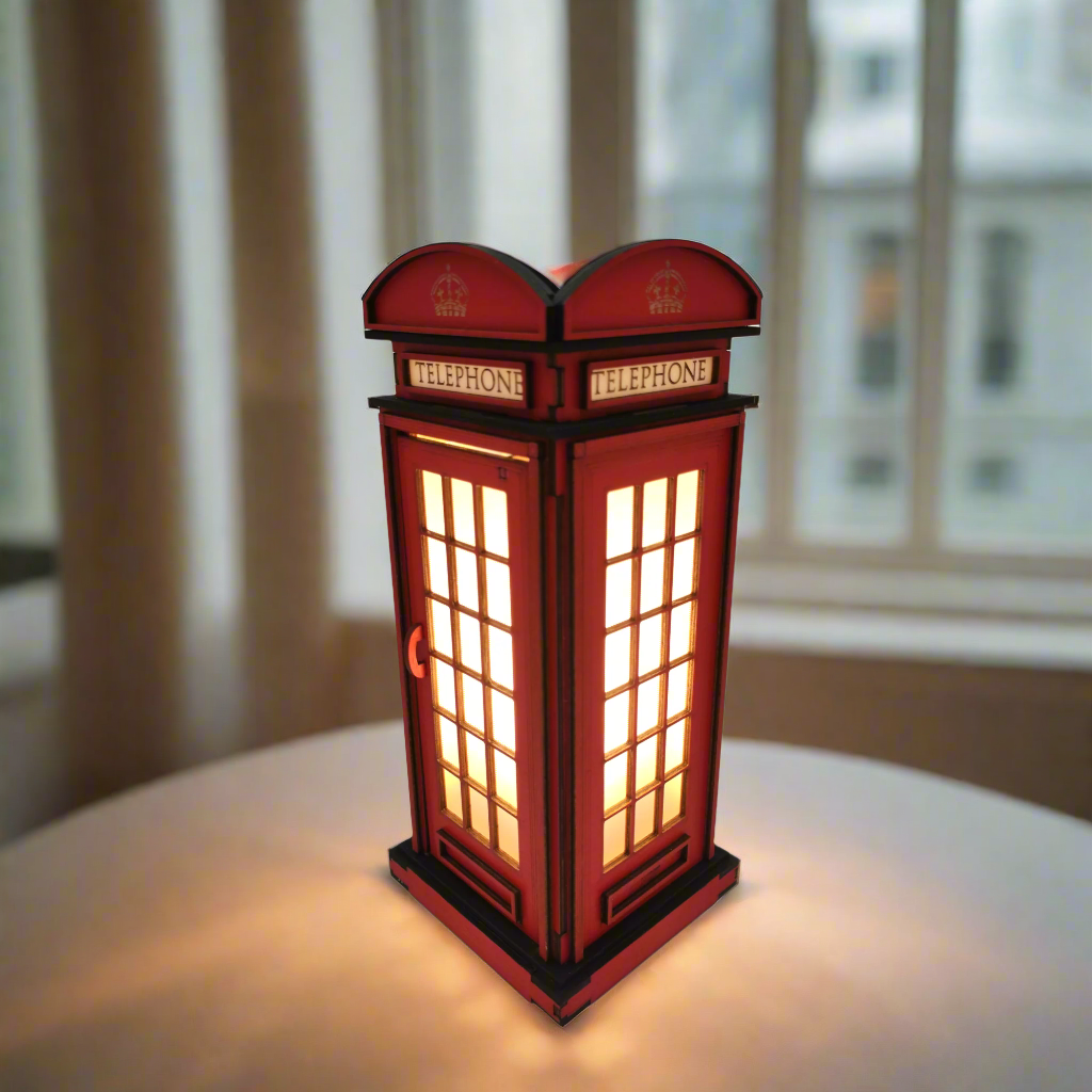 Red Booth Χειροποίητο Φωτιστικό Τηλεφωνικός Θάλαμος - Small