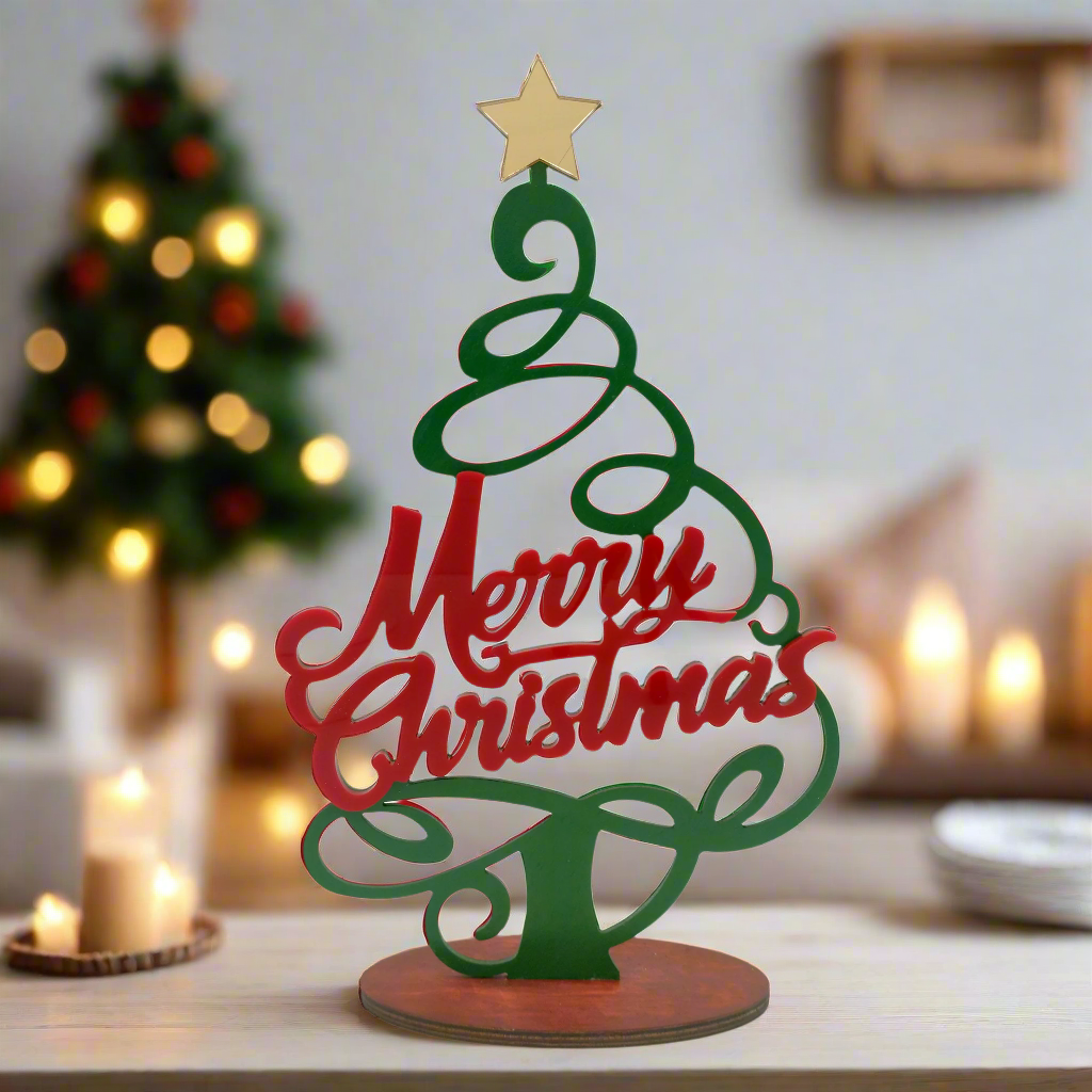 Ξύλινο Χριστουγεννιάτικο Δέντρο - Merry Christmas