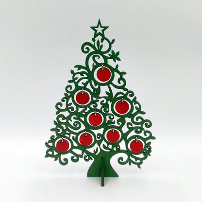 Ξύλινο Χριστουγεννιάτικο Δέντρο με Κρεμαστά Διακοσμητικά