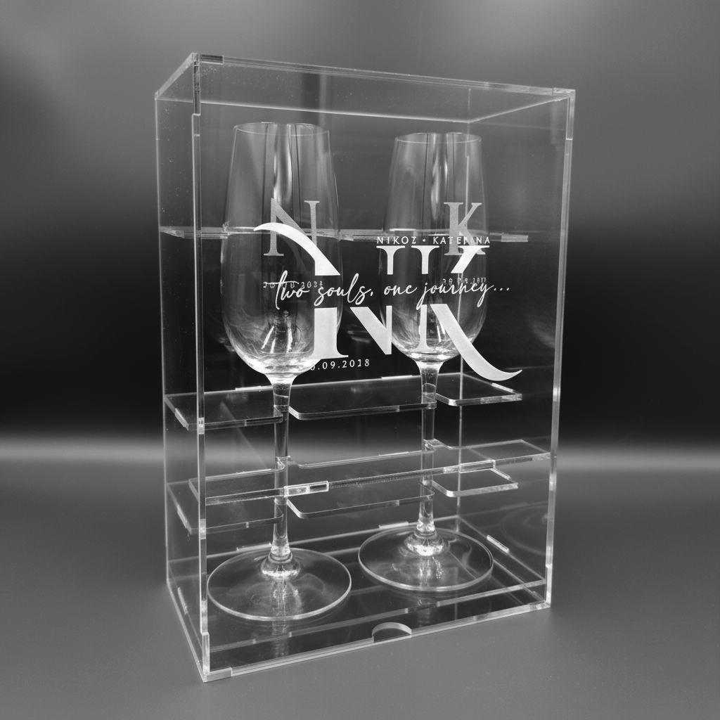 Ποτήρια σαμπάνιας με Custom χάραξη - Σετ 2 τεμάχια