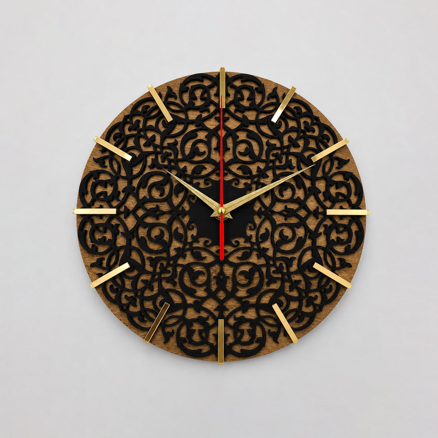 Ξύλινο Ρολόι Τοίχου - Mandala Wall Clock
