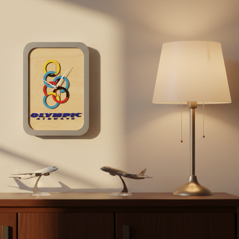 Ξύλινο Ρολόι Τοίχου / Επιτραπέζιο - Ολυμπιακή