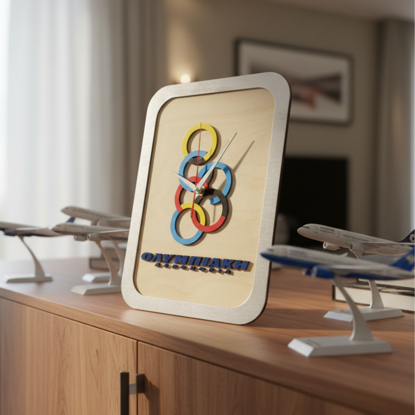 Ξύλινο Ρολόι Τοίχου / Επιτραπέζιο - Ολυμπιακή