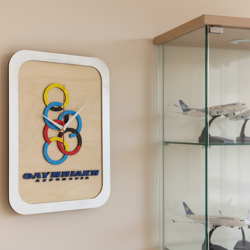 Ξύλινο Ρολόι Τοίχου / Επιτραπέζιο - Ολυμπιακή