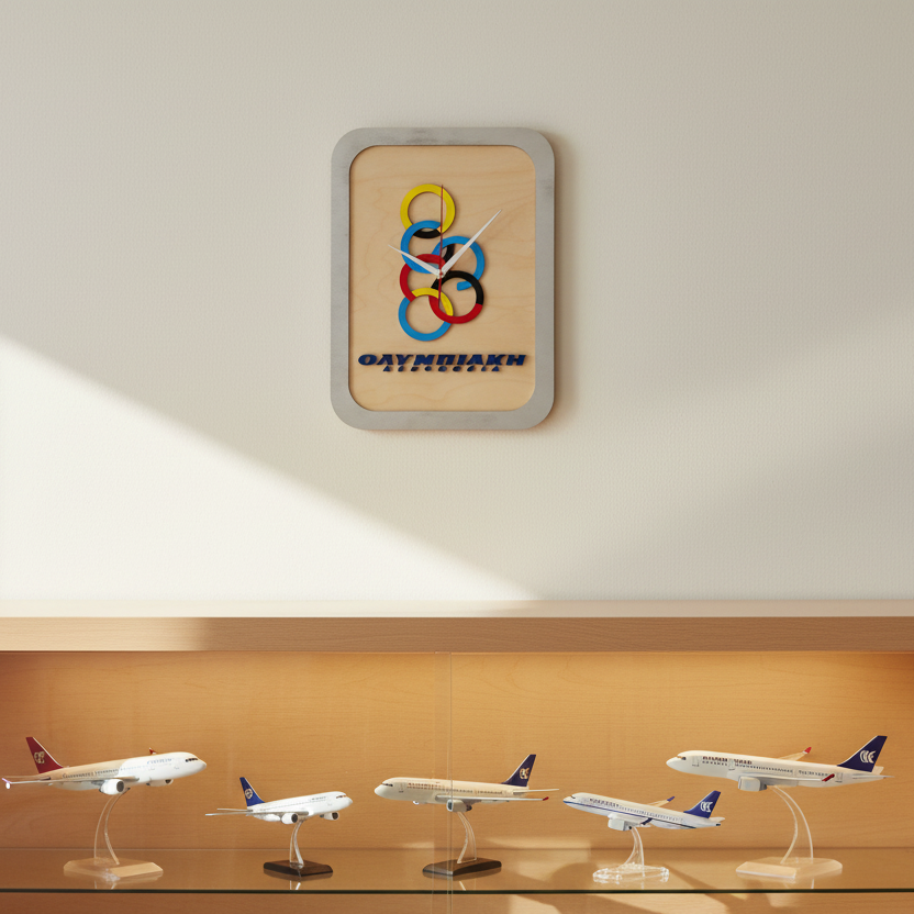 Ξύλινο Ρολόι Τοίχου / Επιτραπέζιο - Ολυμπιακή