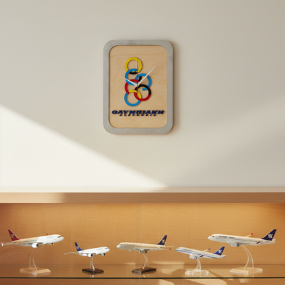 Ξύλινο Ρολόι Τοίχου / Επιτραπέζιο - Ολυμπιακή