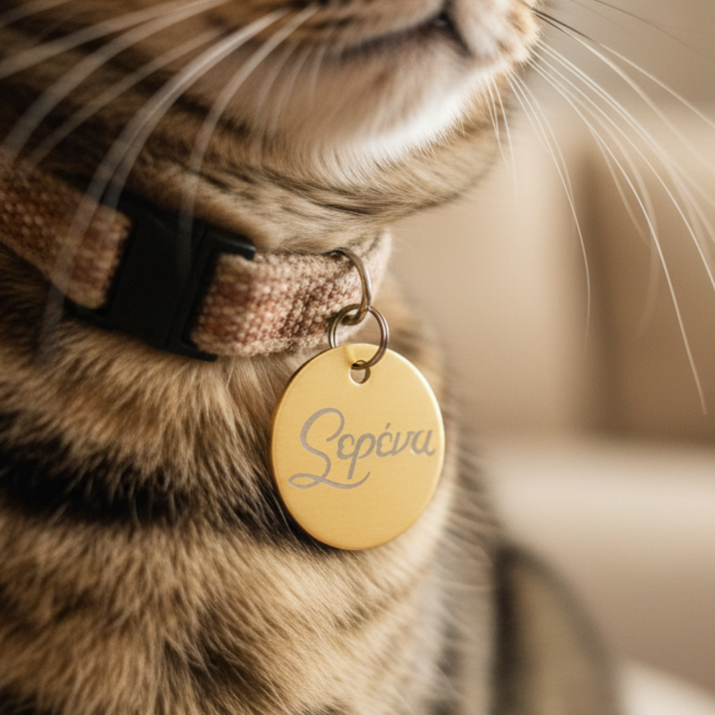 Paw-Tag | Μικρή Μεταλλική ταυτότητα σε σχήμα κύκλου – Custom Χάραξη