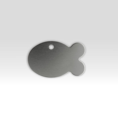 Paw-Tag | Μικρή Μεταλλική ταυτότητα σε σχήμα ψαριού – Custom Χάραξη