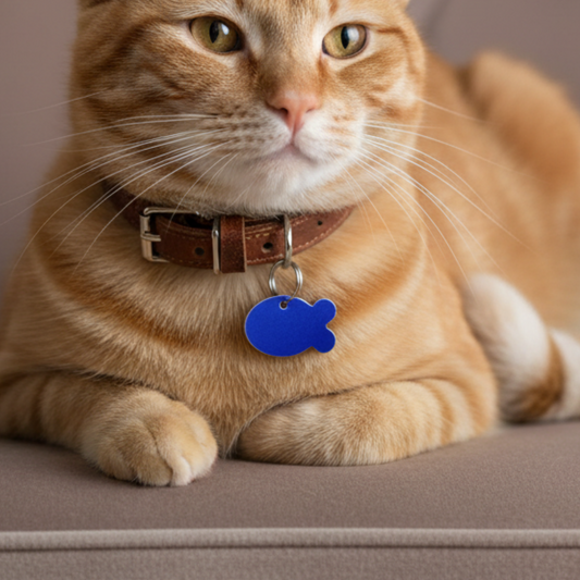 Paw-Tag | Μικρή Μεταλλική ταυτότητα σε σχήμα ψαριού – Custom Χάραξη
