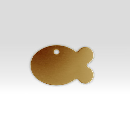 Paw-Tag | Μικρή Μεταλλική ταυτότητα σε σχήμα ψαριού – Custom Χάραξη