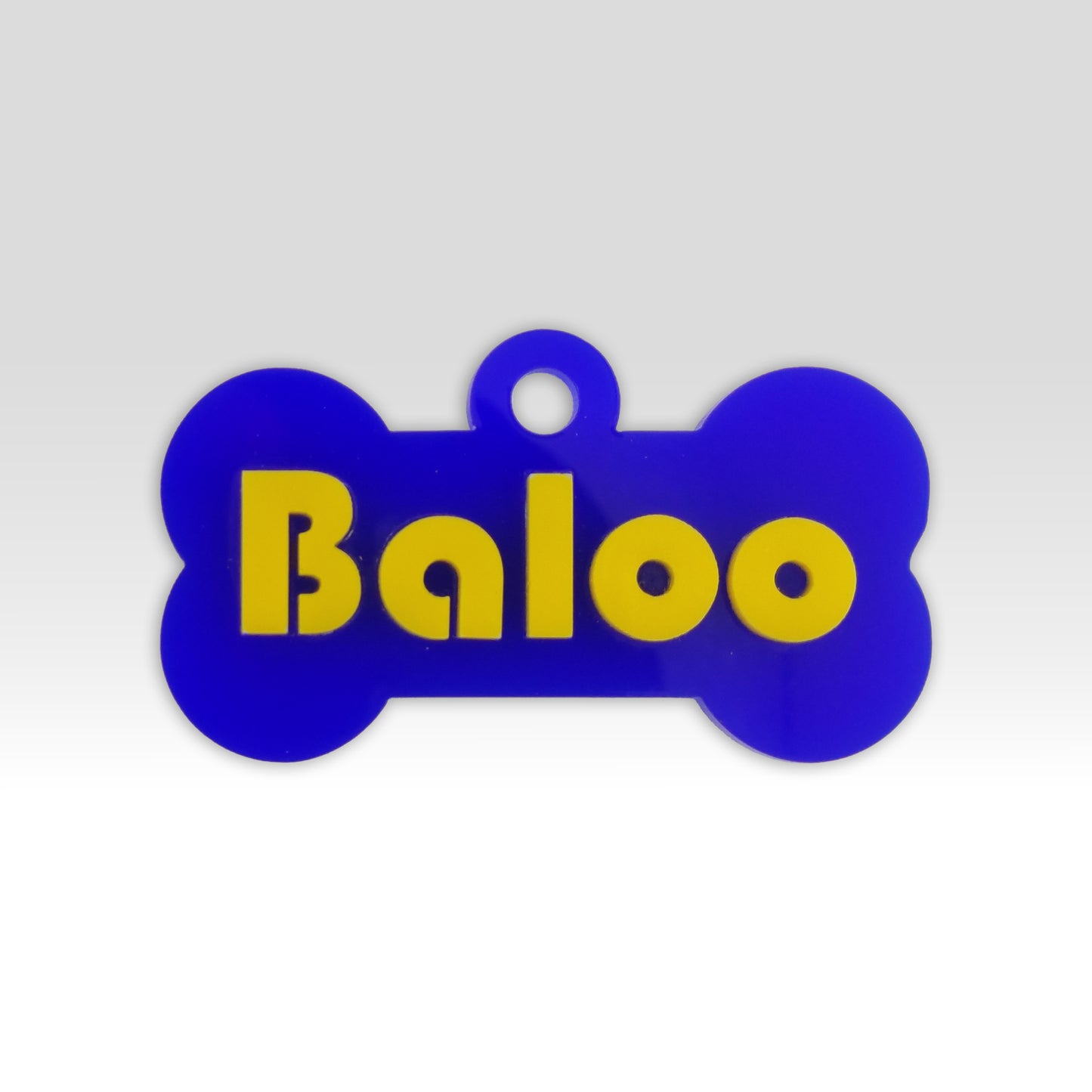 Paw-Tag | Μεγάλη Plexiglass ταυτότητα σε σχήμα κόκκαλου – Δύο επιπέδων