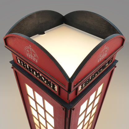 Red Booth Χειροποίητο Φωτιστικό Τηλεφωνικός Θάλαμος - Large