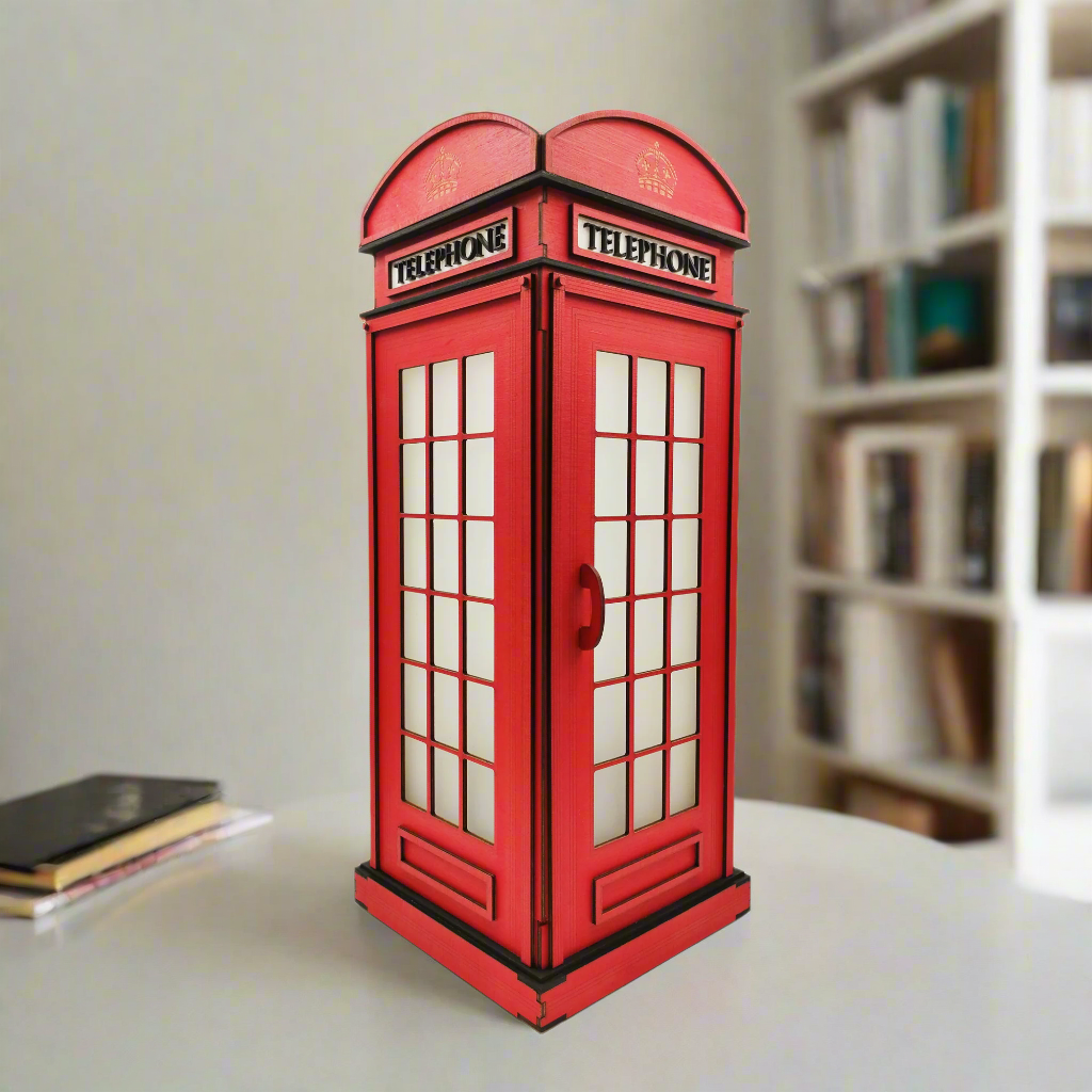 Red Booth Χειροποίητο Φωτιστικό Τηλεφωνικός Θάλαμος - Large