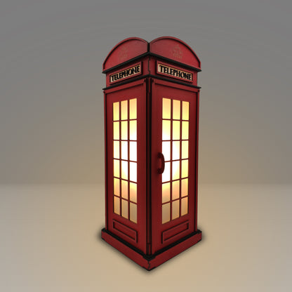 Red Booth Χειροποίητο Φωτιστικό Τηλεφωνικός Θάλαμος - Large