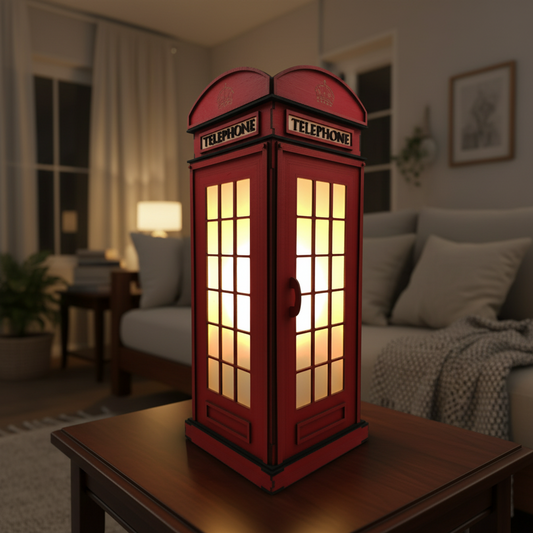 Red Booth Χειροποίητο Φωτιστικό Τηλεφωνικός Θάλαμος - Large