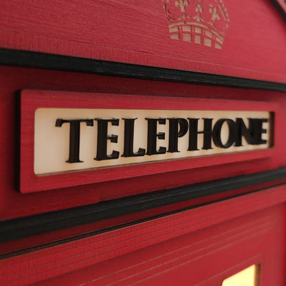 Red Booth Χειροποίητο Φωτιστικό Τηλεφωνικός Θάλαμος - Large