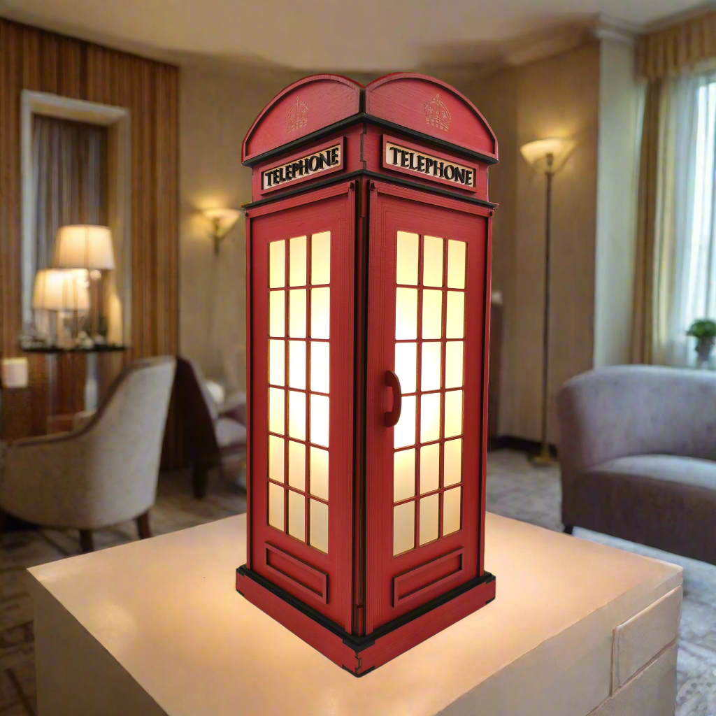 Red Booth Χειροποίητο Φωτιστικό Τηλεφωνικός Θάλαμος - Large