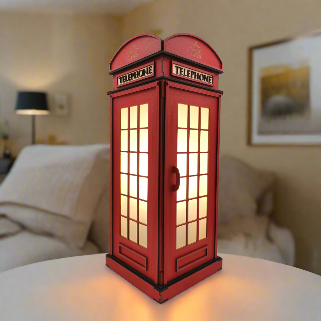 Red Booth Χειροποίητο Φωτιστικό Τηλεφωνικός Θάλαμος - Large