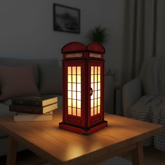 Red Booth Χειροποίητο Φωτιστικό Τηλεφωνικός Θάλαμος - Medium