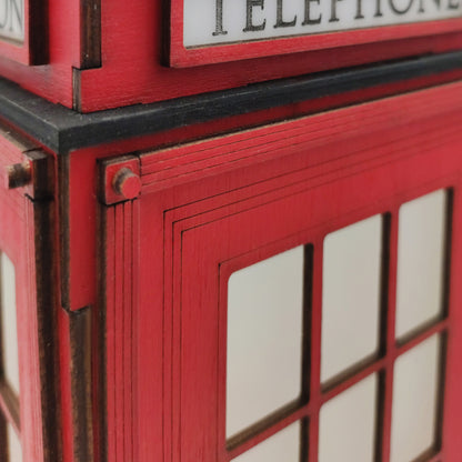 Red Booth Χειροποίητο Φωτιστικό Τηλεφωνικός Θάλαμος - Medium