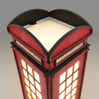 Red Booth Χειροποίητο Φωτιστικό Τηλεφωνικός Θάλαμος - Medium