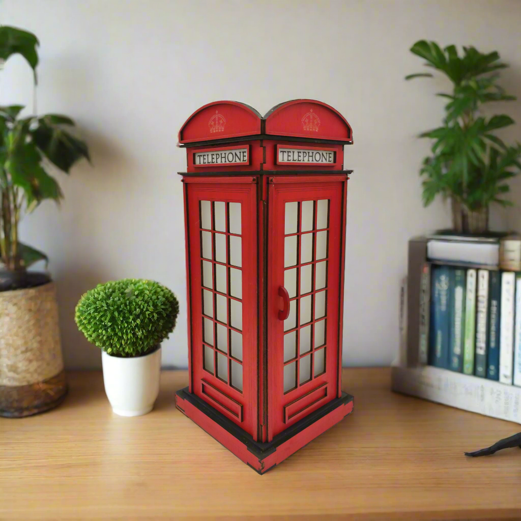 Red Booth Χειροποίητο Φωτιστικό Τηλεφωνικός Θάλαμος - Medium