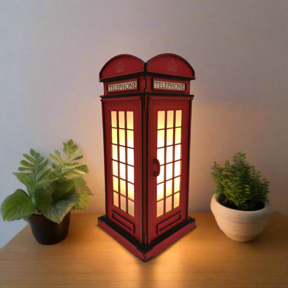 Red Booth Χειροποίητο Φωτιστικό Τηλεφωνικός Θάλαμος - Medium