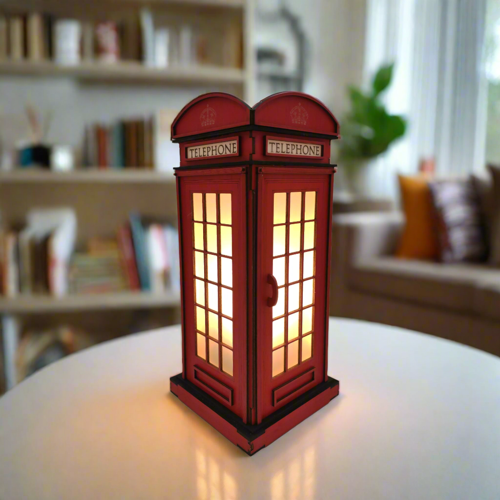 Red Booth Χειροποίητο Φωτιστικό Τηλεφωνικός Θάλαμος - Medium