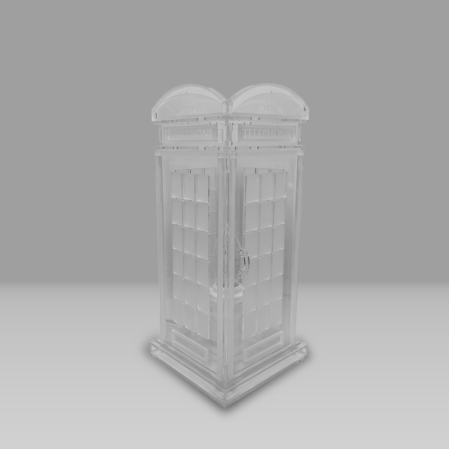 Red Booth Χειροποίητο Φωτιστικό Τηλεφωνικός Θάλαμος - Medium Διάφανο plexiglass