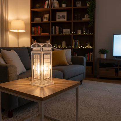 Red Booth Χειροποίητο Φωτιστικό Τηλεφωνικός Θάλαμος - Medium Διάφανο plexiglass