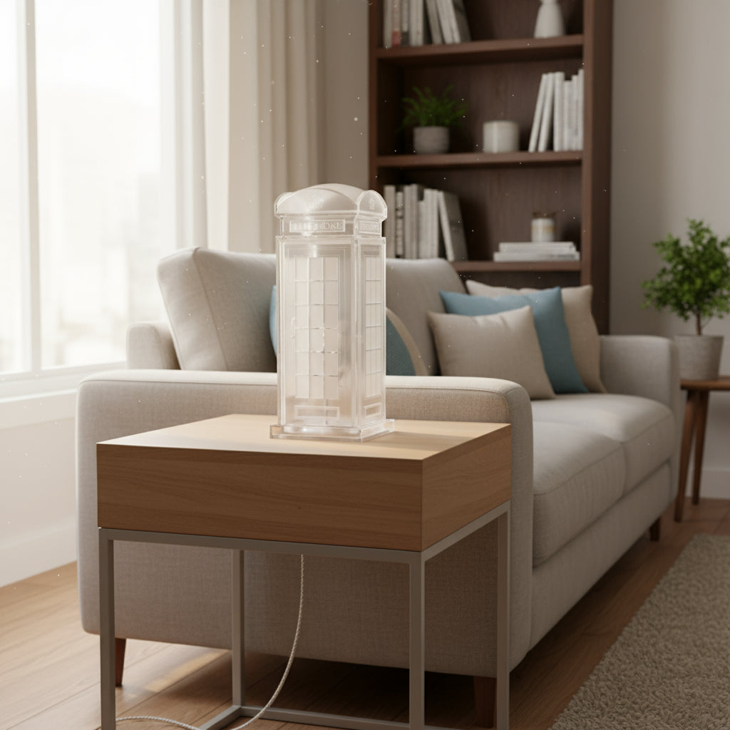 Red Booth Χειροποίητο Φωτιστικό Τηλεφωνικός Θάλαμος - Medium Διάφανο plexiglass