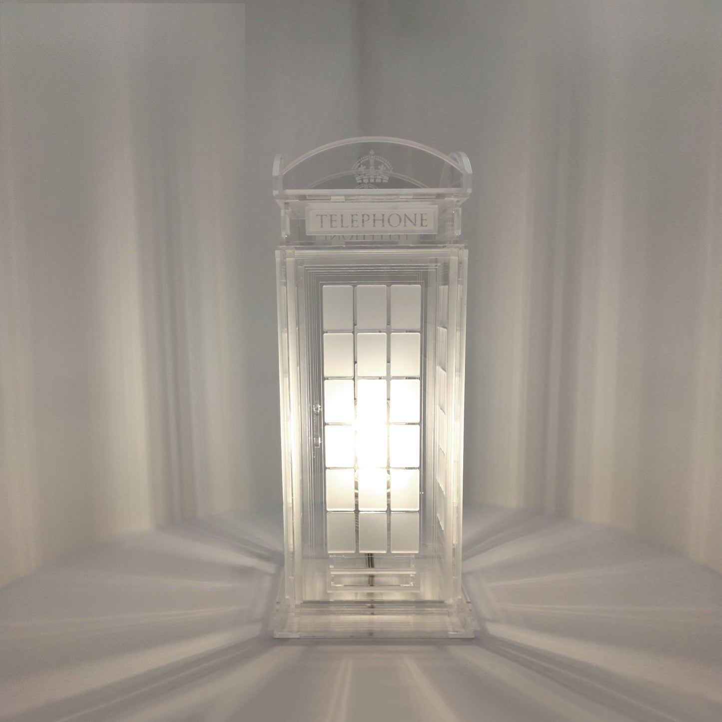 Red Booth Χειροποίητο Φωτιστικό Τηλεφωνικός Θάλαμος - Medium Διάφανο plexiglass