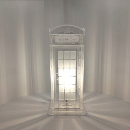 Red Booth Χειροποίητο Φωτιστικό Τηλεφωνικός Θάλαμος - Medium Διάφανο plexiglass