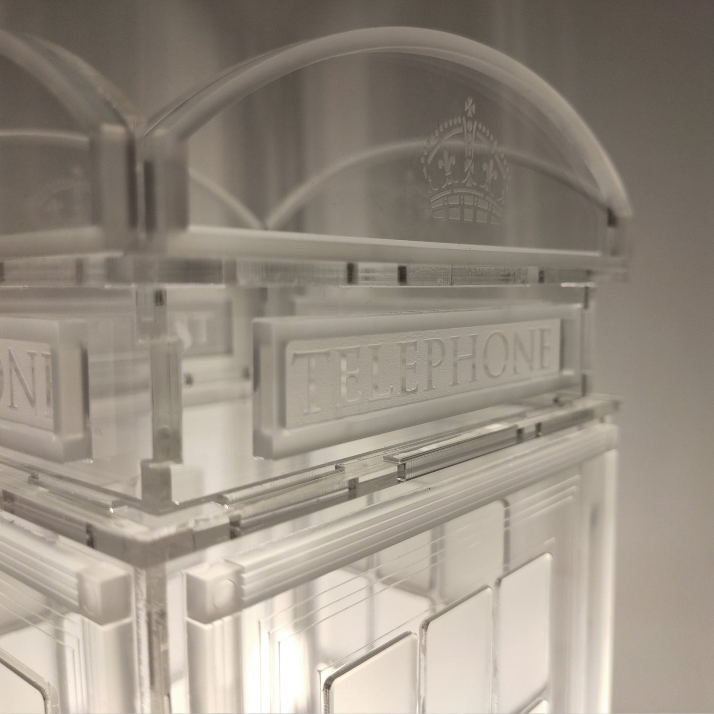 Red Booth Χειροποίητο Φωτιστικό Τηλεφωνικός Θάλαμος - Medium Διάφανο plexiglass