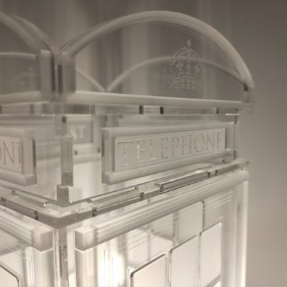 Red Booth Χειροποίητο Φωτιστικό Τηλεφωνικός Θάλαμος - Medium Διάφανο plexiglass