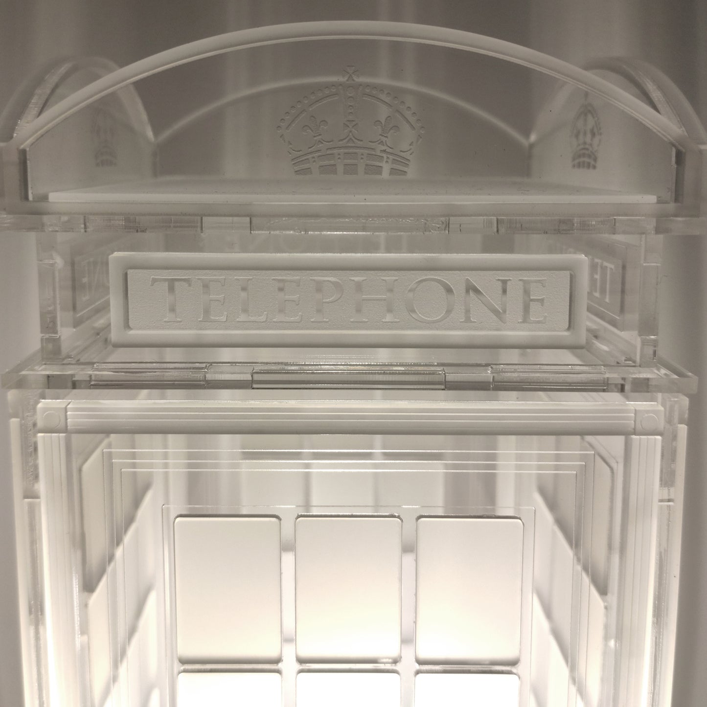 Red Booth Χειροποίητο Φωτιστικό Τηλεφωνικός Θάλαμος - Medium Διάφανο plexiglass