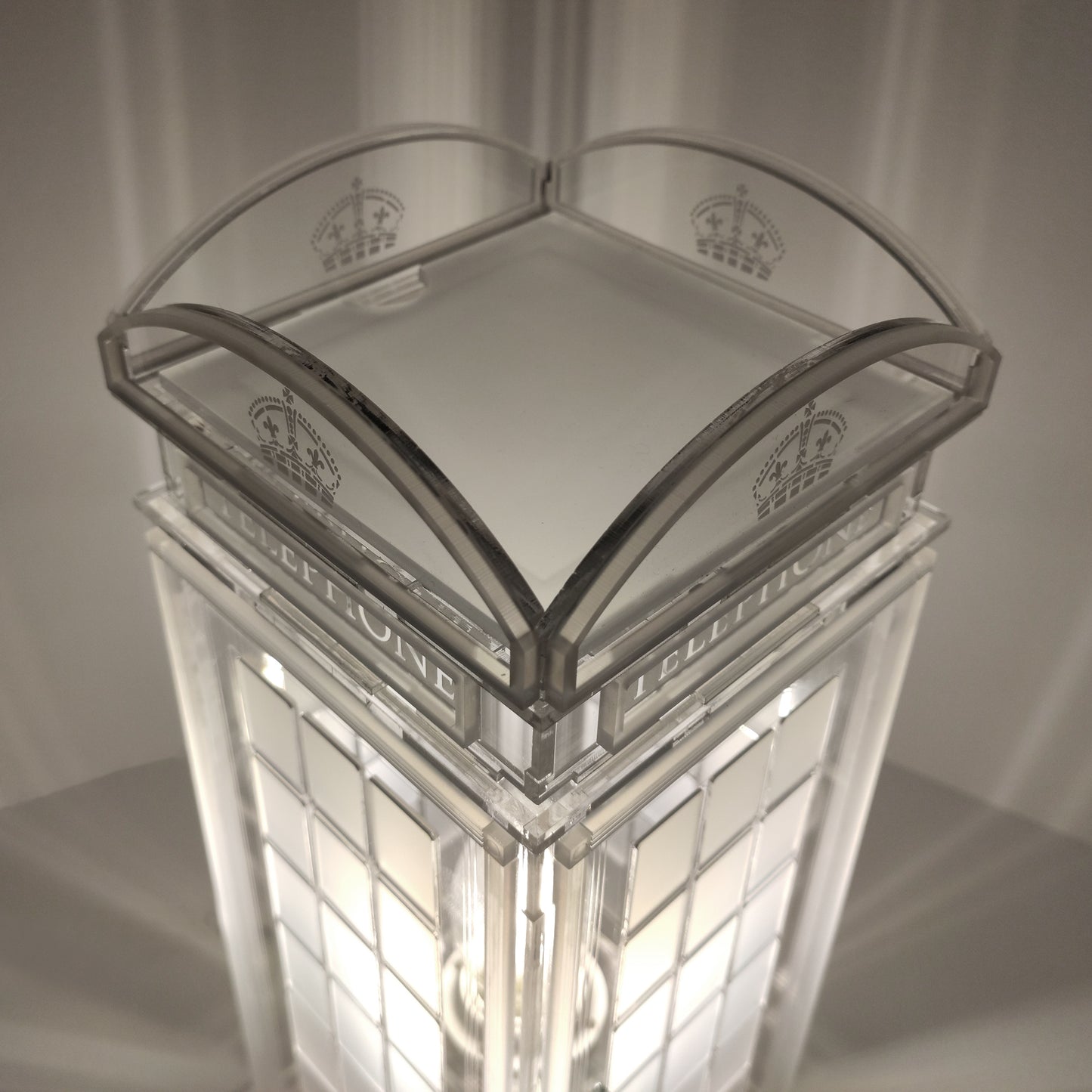 Red Booth Χειροποίητο Φωτιστικό Τηλεφωνικός Θάλαμος - Medium Διάφανο plexiglass