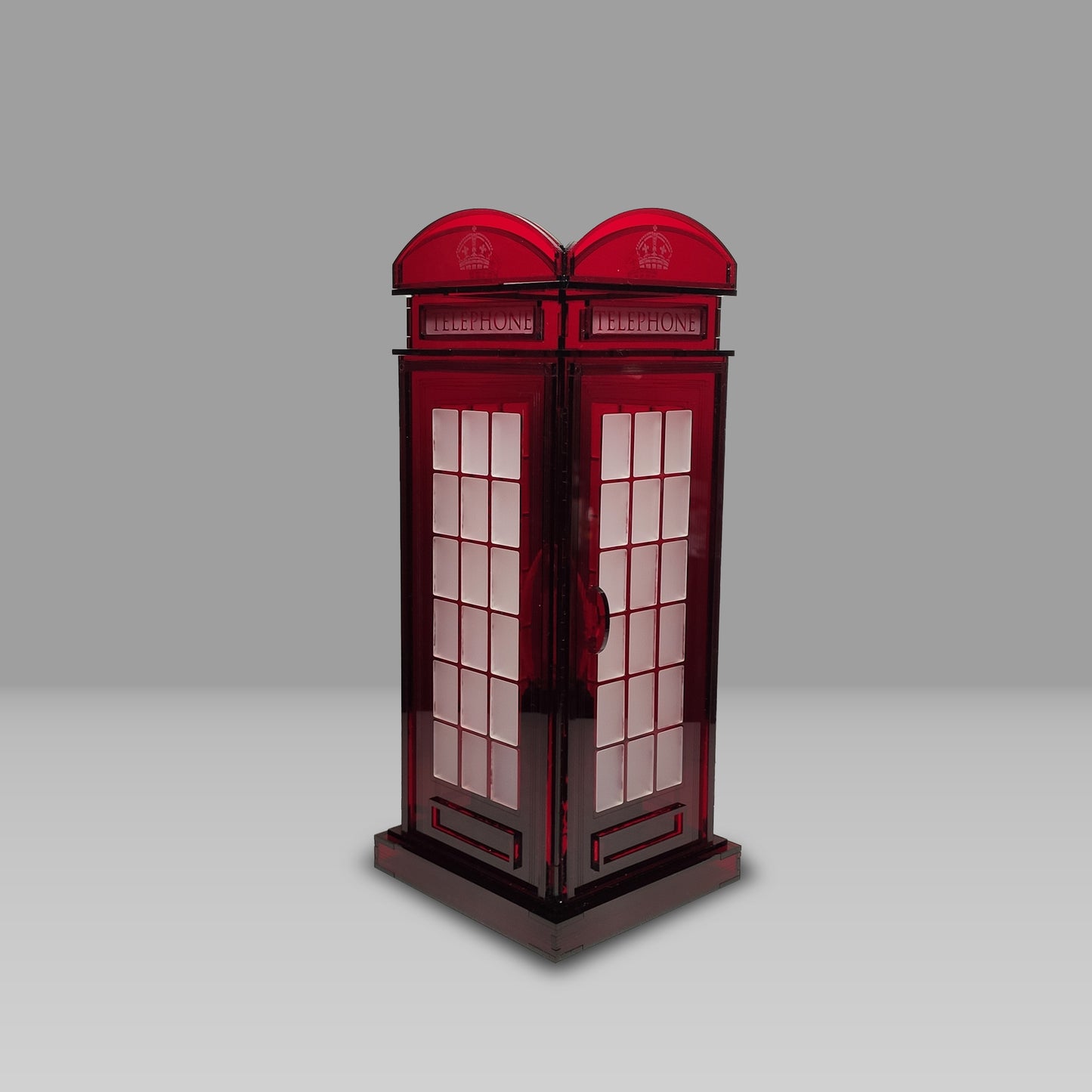 Red Booth Χειροποίητο Φωτιστικό Τηλεφωνικός Θάλαμος - Medium Διάφανο Κόκκινο plexiglass