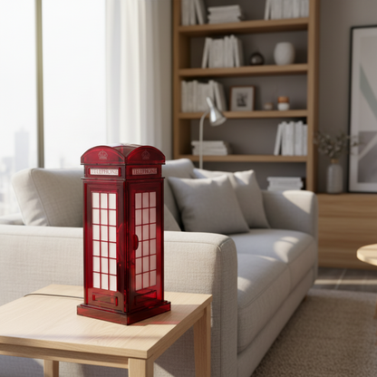 Red Booth Χειροποίητο Φωτιστικό Τηλεφωνικός Θάλαμος - Medium Διάφανο Κόκκινο plexiglass