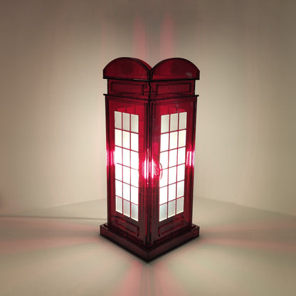 Red Booth Χειροποίητο Φωτιστικό Τηλεφωνικός Θάλαμος - Medium Διάφανο Κόκκινο plexiglass
