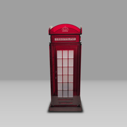 Red Booth Χειροποίητο Φωτιστικό Τηλεφωνικός Θάλαμος - Medium Διάφανο Κόκκινο plexiglass