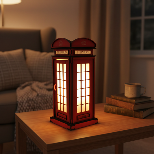 Red Booth Χειροποίητο Φωτιστικό Τηλεφωνικός Θάλαμος - Small