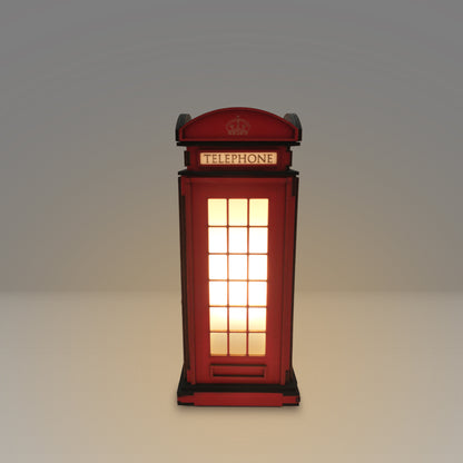 Red Booth Χειροποίητο Φωτιστικό Τηλεφωνικός Θάλαμος - Small