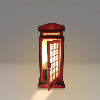 Red Booth Χειροποίητο Φωτιστικό Τηλεφωνικός Θάλαμος - Small