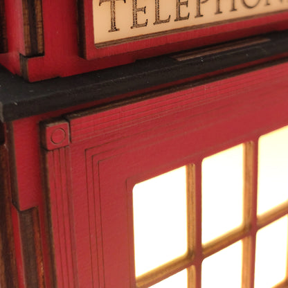 Red Booth Χειροποίητο Φωτιστικό Τηλεφωνικός Θάλαμος - Small