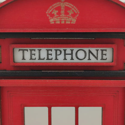 Red Booth Χειροποίητο Φωτιστικό Τηλεφωνικός Θάλαμος - Small