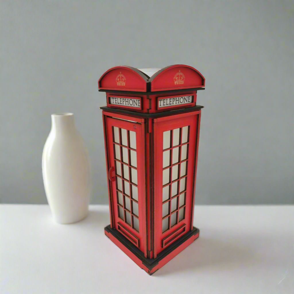 Red Booth Χειροποίητο Φωτιστικό Τηλεφωνικός Θάλαμος - Small