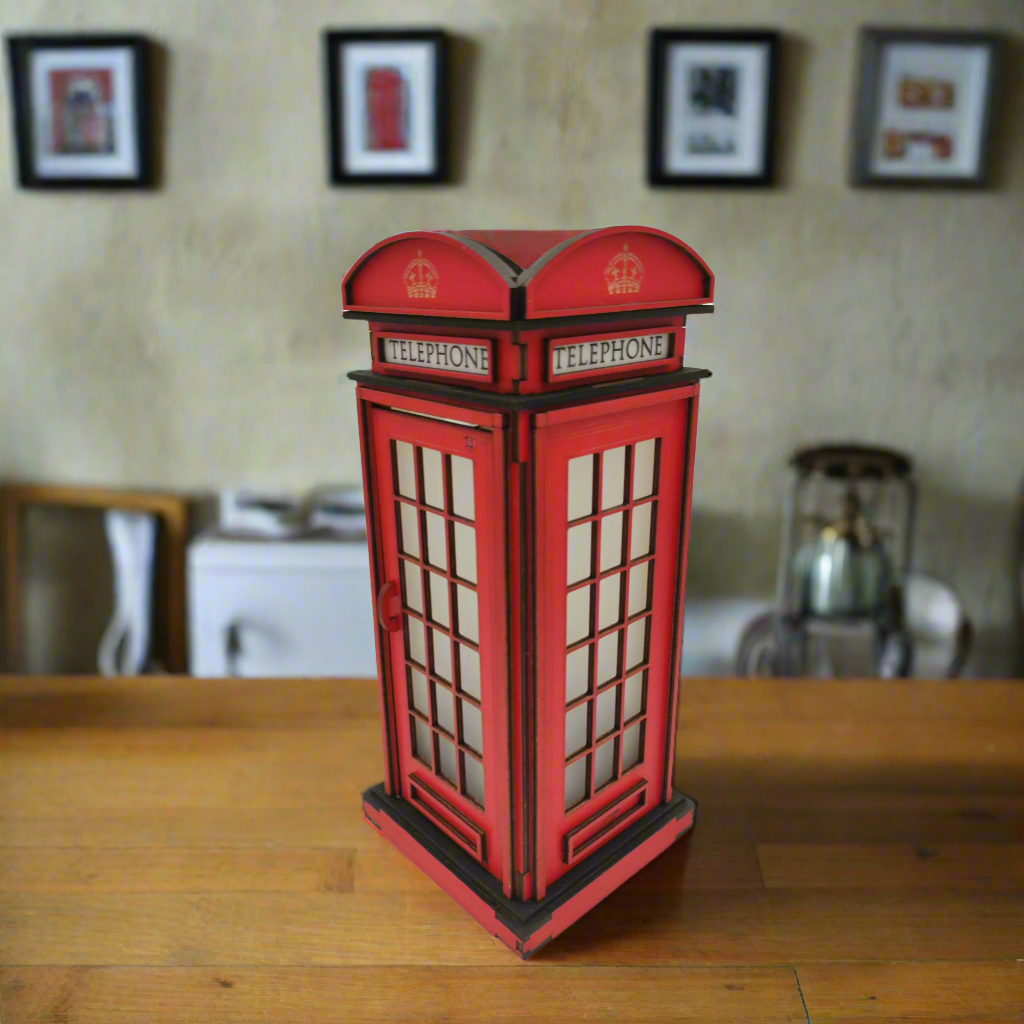 Red Booth Χειροποίητο Φωτιστικό Τηλεφωνικός Θάλαμος - Small