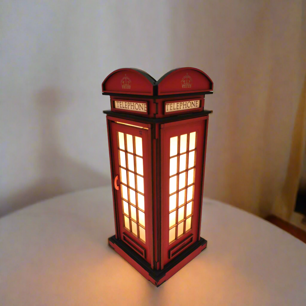 Red Booth Χειροποίητο Φωτιστικό Τηλεφωνικός Θάλαμος - Small